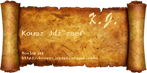 Kousz József névjegykártya